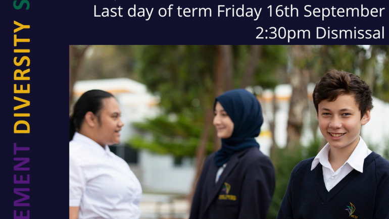 Last Day of Term 3 – Friday 16th September