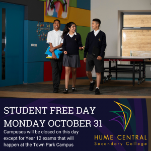 Student Free Day - Monday October 31