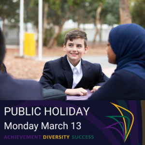 Public Holiday - Monday March 13