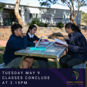 Tuesday May 9 - Classes Conclude at 2.15pm