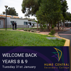Welcome Back Years 8 & 9 - Tuesday 31st January