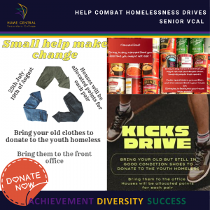 Help Combat Homelessness Drives - Senior VCAL