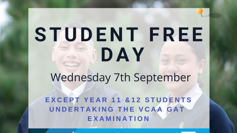 Wednesday September 7 – Pupil Free Day
