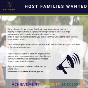 Host Families Wanted
